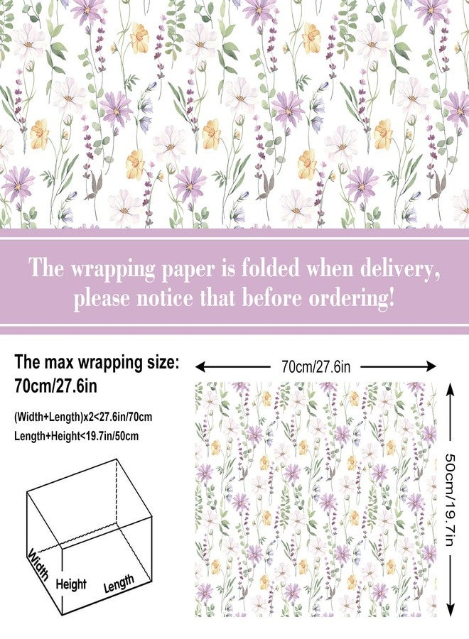 AnyDesign Floral Wrapping Paper Wild Flowers Gift Wrap Paper Bulk Decorative Flower Plants Art Paper for Wedding Birthday Baby Shower DIY Craft Gift Packing, 19.7 x 27.6 Inch, Folded Flat, 8 Sheet - Image 2